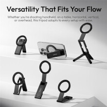 Ulanzi MA60 Foldable Magnetic Phone Tripod Handheld Selfie Phone Mount with Magnetic Ring for 16 15 14 13 Android
