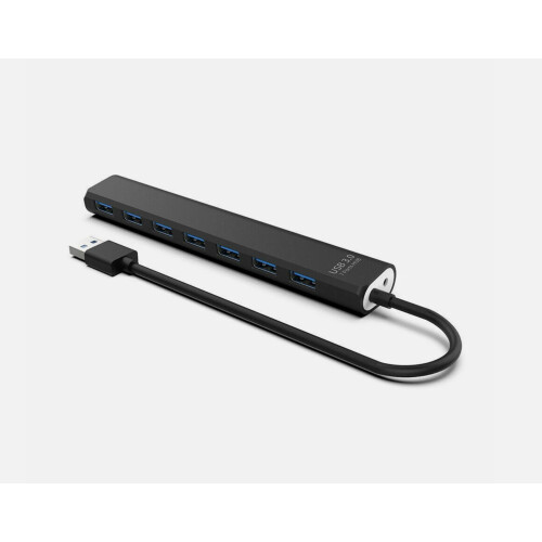 7-Port USB 3.0 Hub, Slim Compact 5Gbps Data Expansion Adapter for Laptop PC MacBook (Black) 1