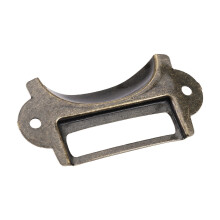 40PCS File Name Card File Cabinet Handles Label Holder Antique Bronze Drawer Label Pull Cabinet Frame Handle File Name