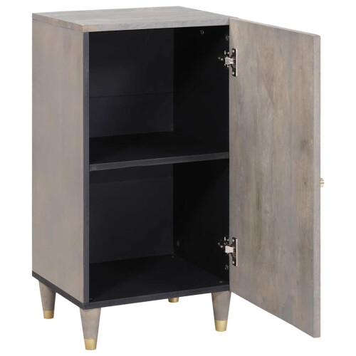 VidaXL vidaXL Sideboard Grey and Gold 40 x 33 x 75 cm Solid Mango Wood 1