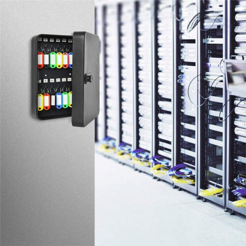 Combination Key Cabinet 20 Key Hooks Key Box Wall Mounted Locking Key Organizer Key Cabinet Security Lock Box Key Lock