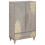 VidaXL vidaXL Highboard Grey and Gold 60 x 33 x 100 cm Solid Mango Wood 2