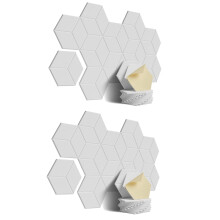Lot de 24 Mousses Acoustiques, Panneaux Insonorisés Auto-Adhésifs, pour Isolation Phonique et Traitement Acoustique (Blanc)