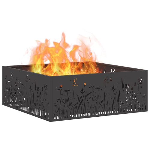 VidaXL vidaXL Fire Pit Black 80 x 80 x 30 cm Steel 2