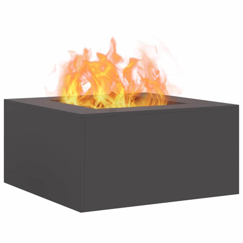 VidaXL vidaXL Fire Pit Black 80 x 80 x 40 cm Steel 2