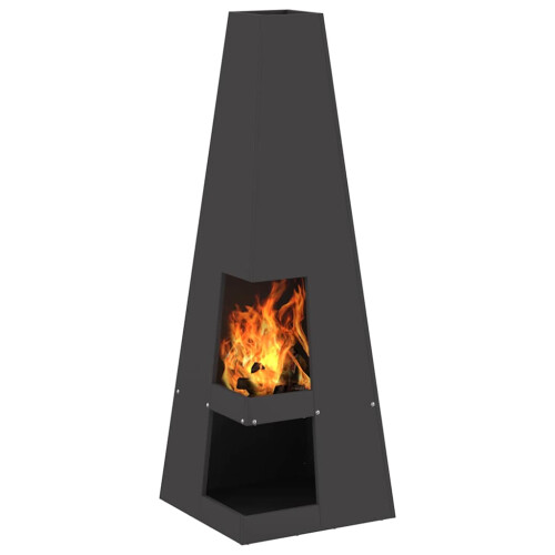 VidaXL vidaXL Fire Pit Black 35 x 35 x 100 cm Steel 2