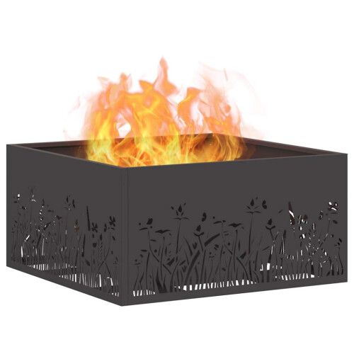 VidaXL vidaXL Fire Pit Black 60 x 60 x 30 cm Steel 2