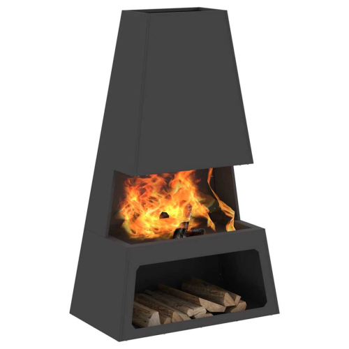VidaXL vidaXL Fire Pit Black 60 x 35 x 100 cm Steel 2