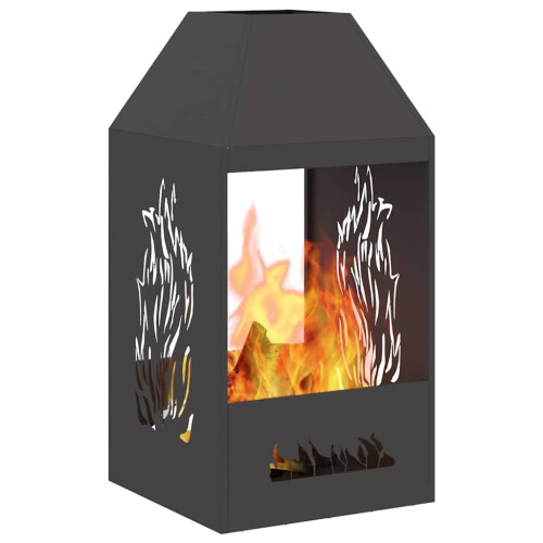 VidaXL vidaXL Fire Pit Black 50 x 50 x 100 cm Steel 2