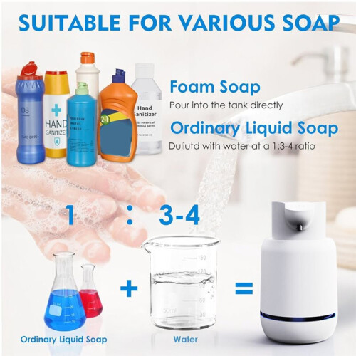 Automatic Touchless Foaming Soap Dispenser 420ml 4 Level Adjustable Rechargeable Electric Wall Mounted for Kitchen B 2