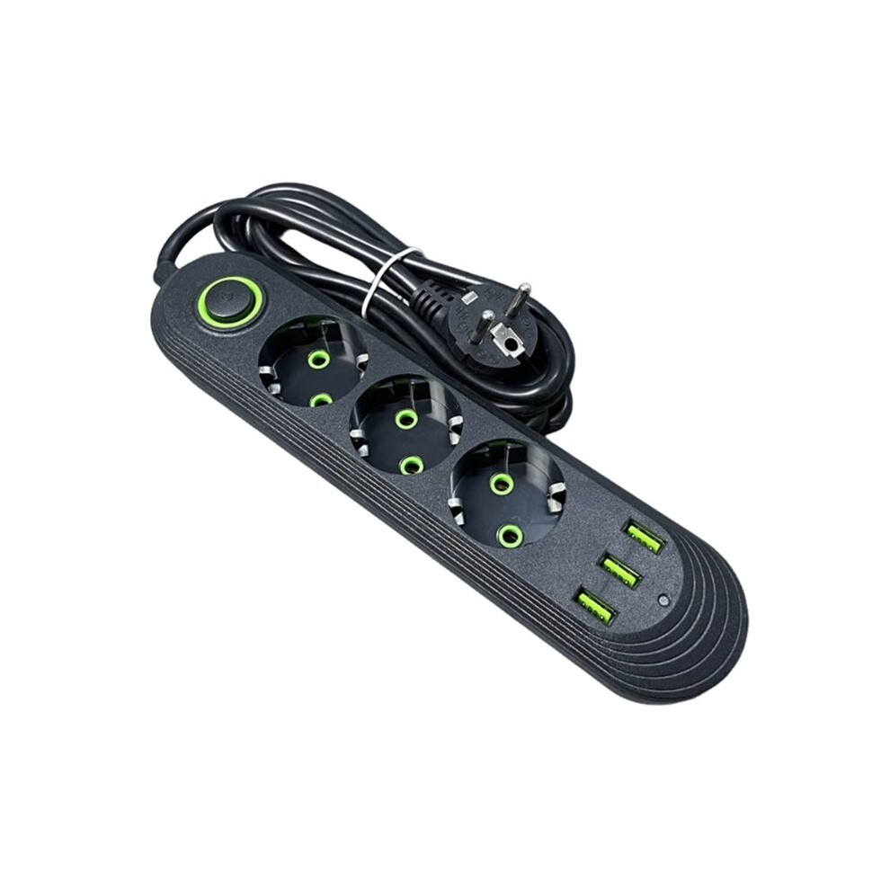 2500W Ac Outlet Multiprise Power Strip Extension Cord European Standard Socket With Usb Charging Eu Plug B 6033198791546