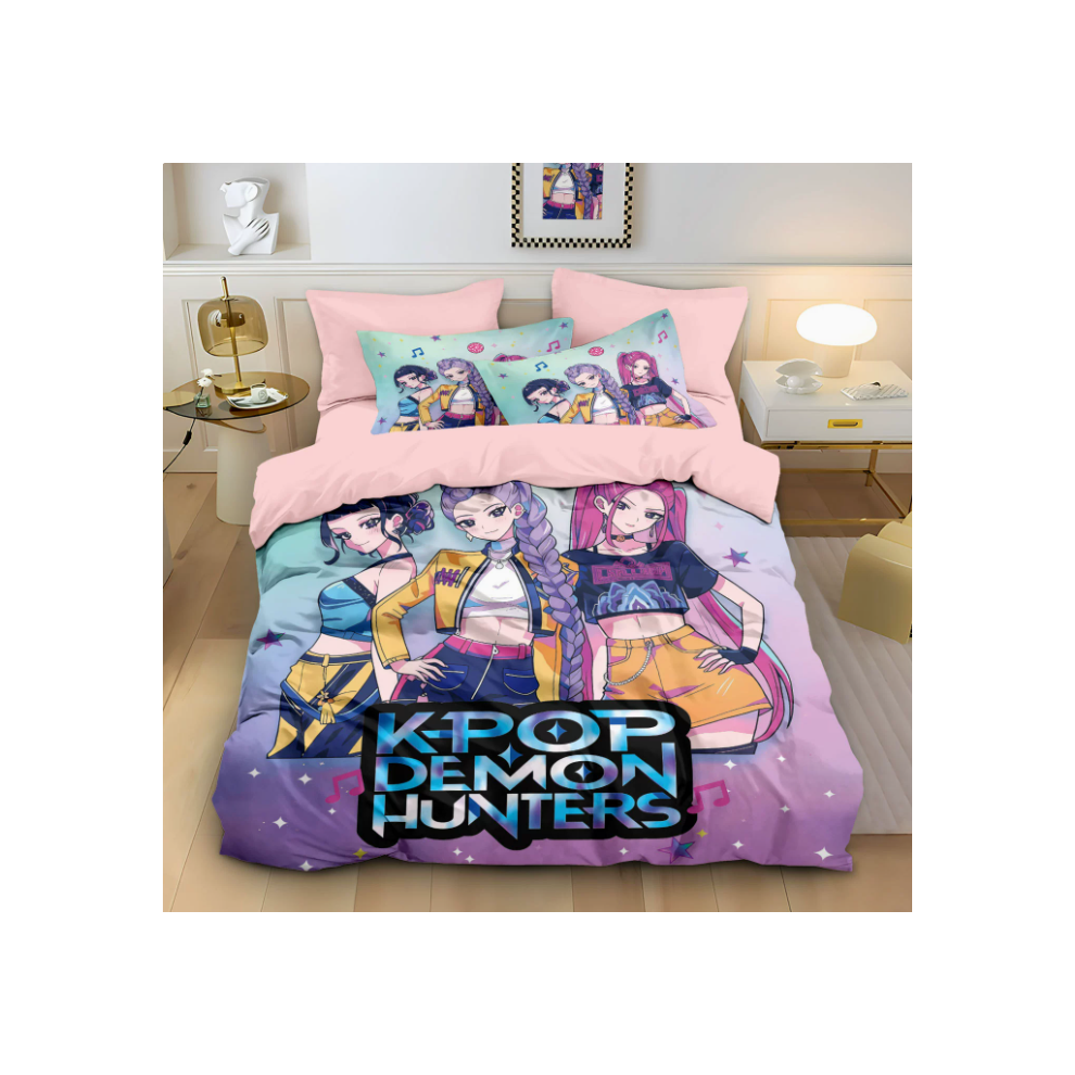 Eapoy (Double 200*200Cm) Duvet Cover For Kpop Demon Hunters Series Printed Bedding Cartoon Pillowcase