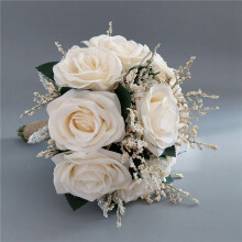 5X Bridal Bouquets for Wedding, Artificial Rose Flower Bouquet Bridesmaid Holding Flower, Flower Girl Bouquet