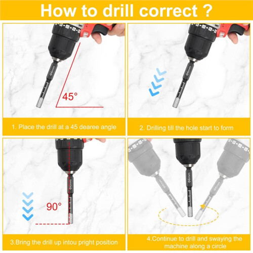 7 Pcs Dry Diamond Drill Bits Set 6mm Vacuum Brazed Core Drill Bit Quick Change Hex Shank for Porcelain Granite 2