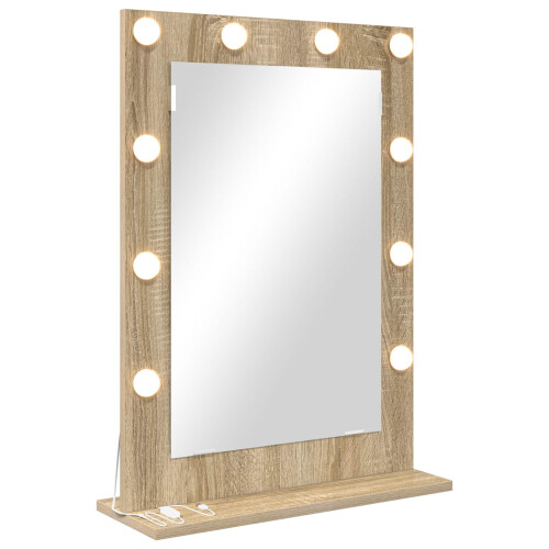 VidaXL vidaXL Vanity Mirror Rectangular Sonoma Oak 70 x 50 x 18 cm 1