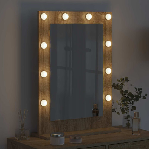 VidaXL vidaXL Vanity Mirror Rectangular Sonoma Oak 70 x 50 x 18 cm 2