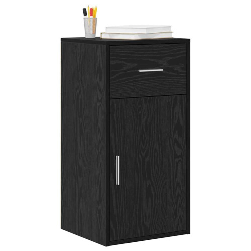 VidaXL vidaXL Sideboard with Drawer Black Oak 38 x 34 x 75 cm 2