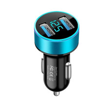 Cargador de coche con pantalla digital, cargador de coche con enchufe para encendedor de cigarrillos USB, cargador de coche multifunció_M