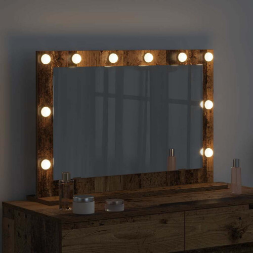 VidaXL vidaXL Vanity Mirror Rectangular with Mirror Old Wood 80 x 55 x 18 cm 2