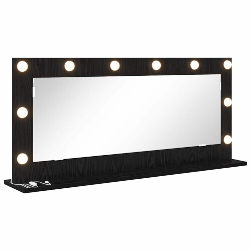 VidaXL vidaXL Vanity Mirror Rectangular Black Oak 100 x 45 x 18 cm 1