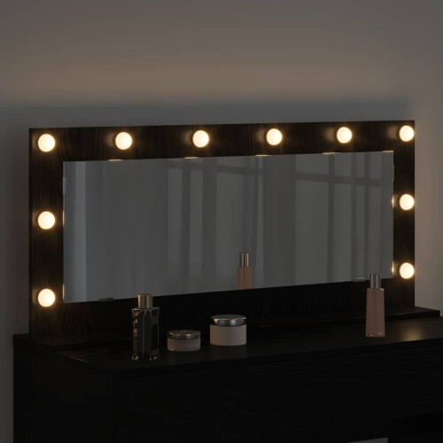 VidaXL vidaXL Vanity Mirror Rectangular Black Oak 100 x 45 x 18 cm 2