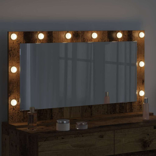 VidaXL vidaXL Vanity Mirror Rectangular with Mirror Old Wood 100 x 55 x 18 cm 2
