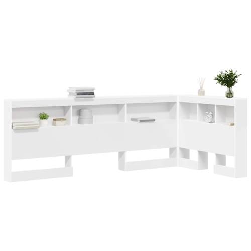 VidaXL vidaXL Storage Headboard with Shelf White 100 cm Engineered Wood 2