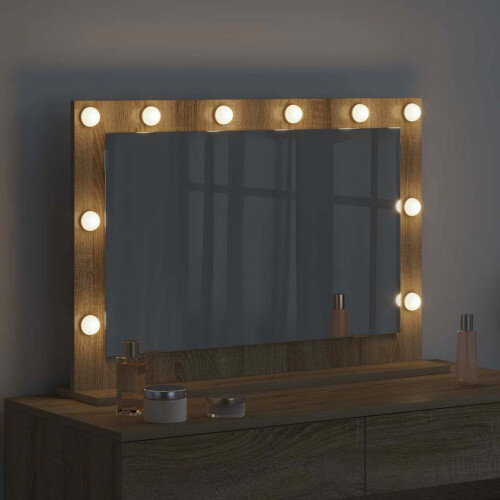 VidaXL vidaXL Vanity Mirror Rectangular Sonoma Oak 80 x 55 x 18 cm 2