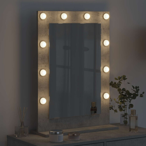 VidaXL vidaXL Vanity Mirror Rectangular Concrete Grey 70 x 50 x 18 cm 2