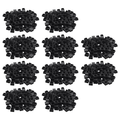 1000Pcs Plastic Square Tube Inserts End Blanking Caps 20mm x 20mm Black