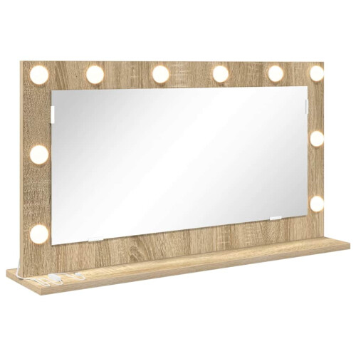 VidaXL vidaXL Vanity Mirror Rectangular Sonoma Oak 80 x 45 x 18 cm 1