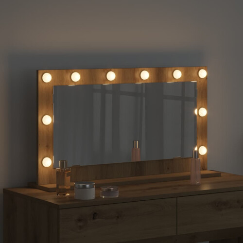VidaXL vidaXL Vanity Mirror Rectangular Artisan Oak 80 x 45 x 18 cm 2