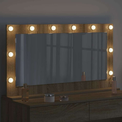 VidaXL vidaXL Vanity Mirror Rectangular Sonoma Oak 100 x 55 x 18 cm 2