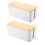 2X Cable Storage Box Power Socket Organizer Cable Tidy Storage Box Network  Storage Bin Charger Wire Management -F 1