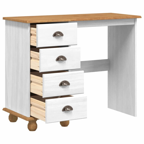 VidaXL vidaXL Writing Desk ASKIM White 95 x 40 x 75 cm Solid Pine Wood 1