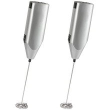 2X Milchaufschäumer Leiser Handaufschäumer Schneebesen Hochleistungs-Minimixer Elektrischer Schaumbereiter Mixer Mixer