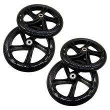 4 Pezzi Ruota Scooter 200 mm Materiale PU Spessore Ruota 30 mm ABEC-7 Cuscinetto Accessori Scooter,Nero Trasparente