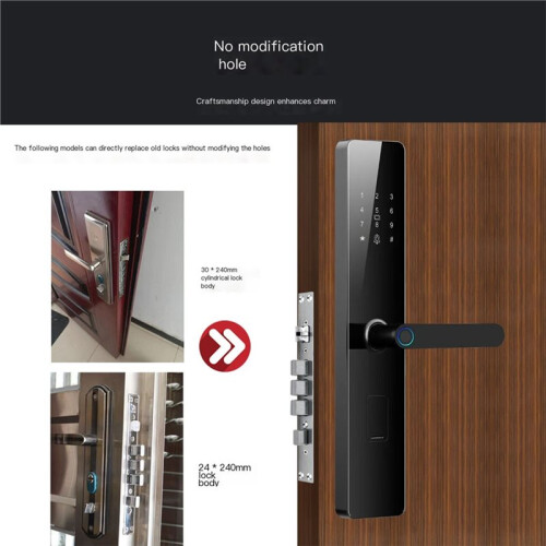 TT Lock  Fingerprint Lock Electric Door Lock with Mirror APP Remote Control Access Methods RFID Card Key Lock