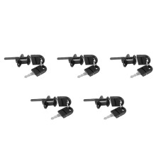 5X Zinc Alloy Computer Desk Cabinet Mailbox Drawer Cupboard Locker Cam Lock with Keys, Black