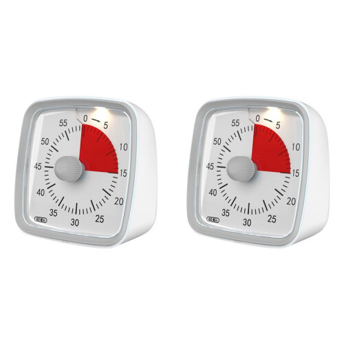 2X 60-Minute Timer, Classroom Classroom Timer, Countdown Timer for Kids and Adults,  Management Tool Gray