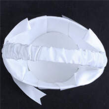 6X White Satin Beaded Wedding Flower Girl Basket Bowknot Decor