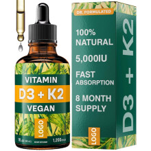 (100ml) CXINLky Vitamin D3 K2 Liquid Drops Oral Dietary Supplement Liquid Vitamin Drop for Daily Nutritional Support
