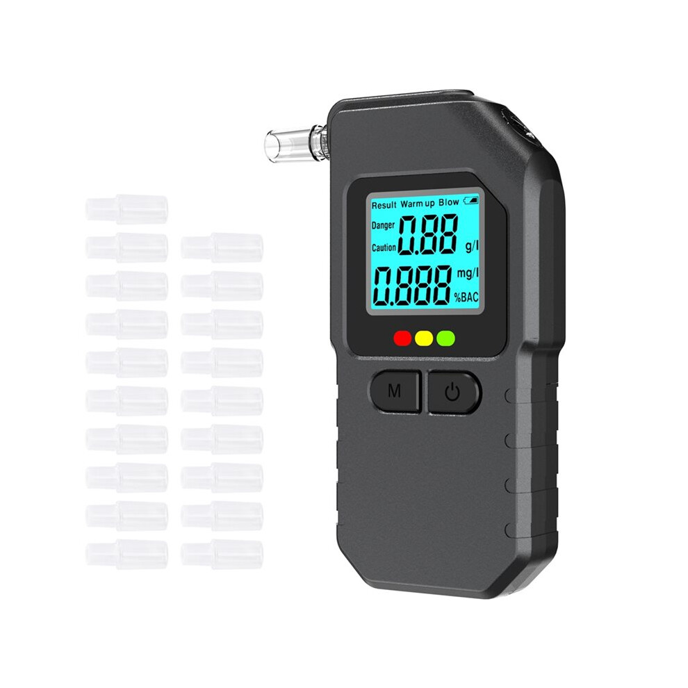Digital Breath Alcohol Tester With 20 Mouthpieces With Lcd Display And History Recall 4711307556621