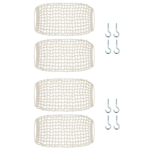 4 Pcs Macrame Fruit Hammock for Kitchen Under Cabinet Hanging Fruit Baskets Handwoven Decorative Fruit Net Bag
