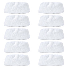 Basics Universal Microfibre Cloths for Steam Cleaner, Replacement Pad, Washable, 10-Pack