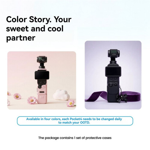 Case Protetor para Câmera para  para Osmo Pocket 4 Capa de Silicone Macia com Proteção para Tela e Microfone Leve e Ajuste Slim 2