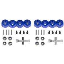 2set Metal 12mm Hex Wheel Hub Adapter M4 Flanged Lock Nut  Wrench for  1/10 Slash 4X4 VXL 2WD Rustler RC Car