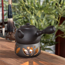 5X Base Chauffante de Bougie en Céramique, Base de Cérémonie de Thé D'Isolation Chaude Théière Support de Pot de Thé de Vin Style de Four