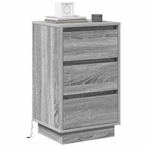 VidaXL vidaXL Bedside Cabinet Grey 39 x 34.5 x 65 cm Engineered wood 2