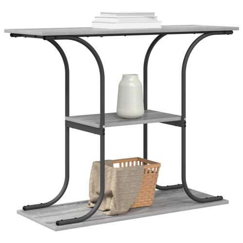 VidaXL vidaXL Console Table Grey Sonoma 101 x 35 x 80.5 cm Engineered Wood 2